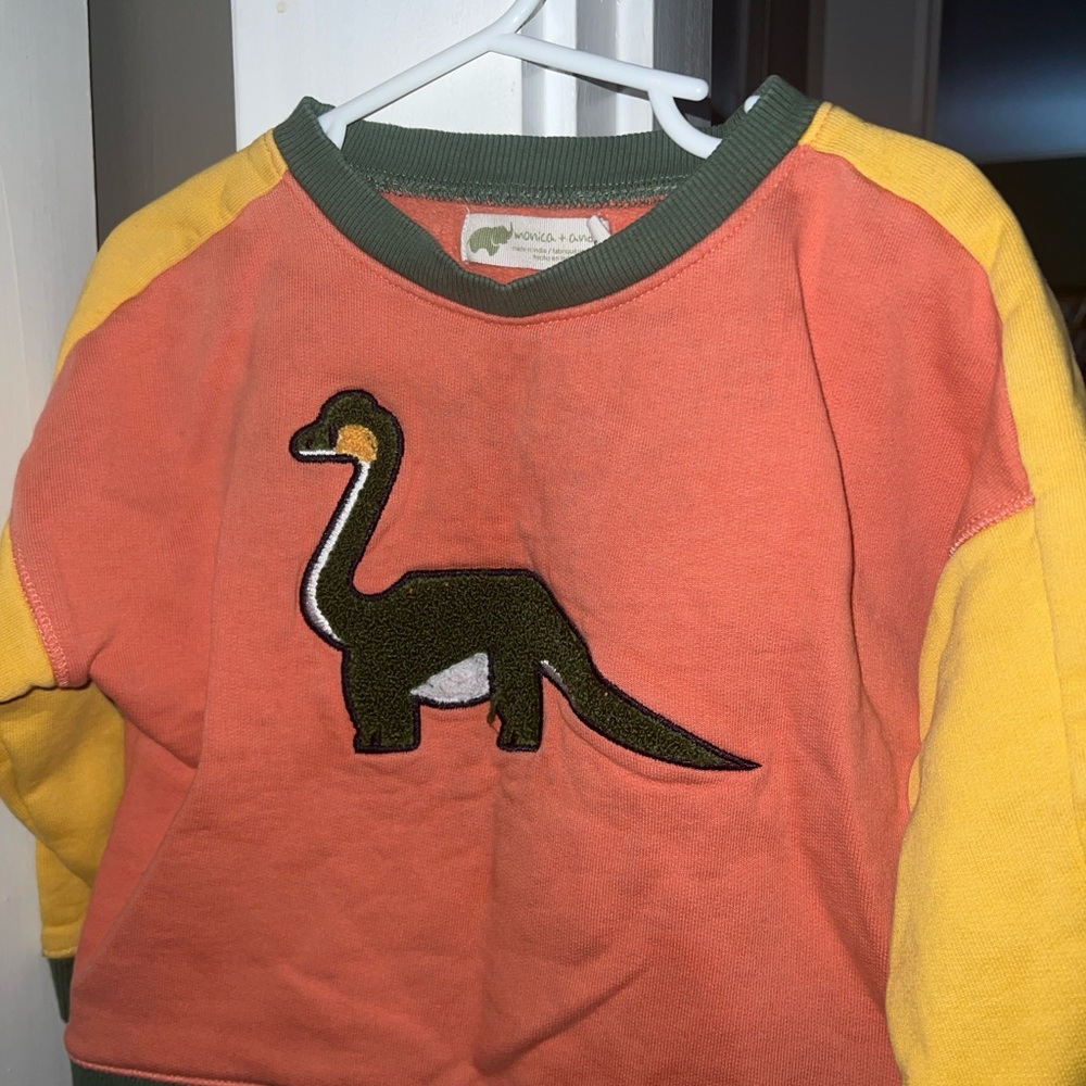 Dinosaur Themed Kids matching set - Orange and Yellow